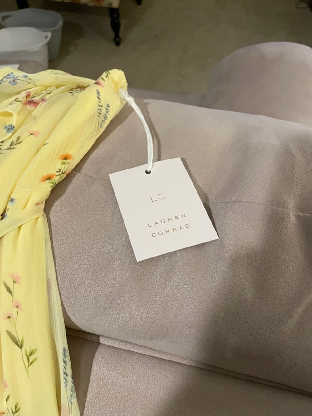 Lauren Conrad Yellow Floral Wrap Dress